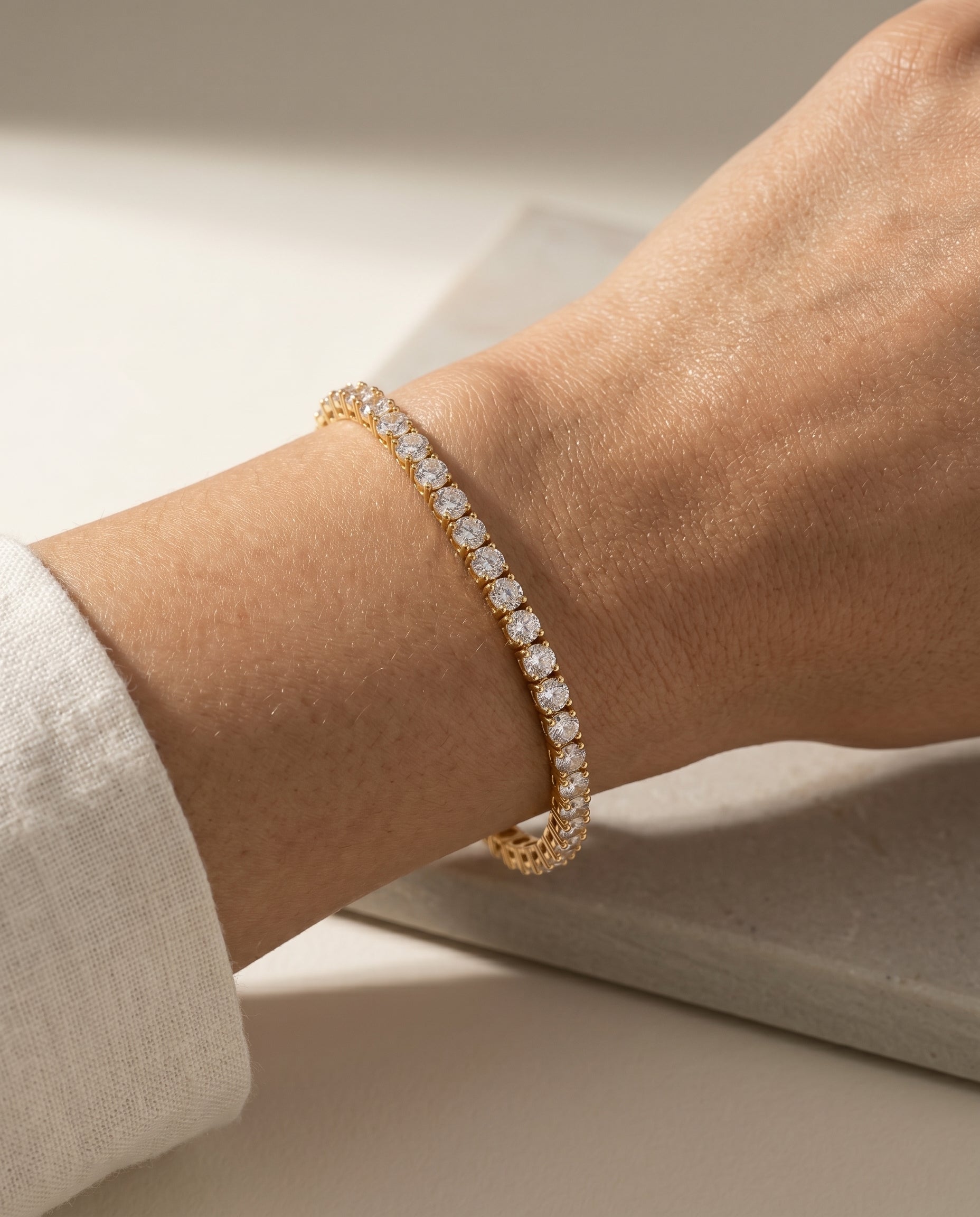 Sirène Tennis Bracelet · on-model