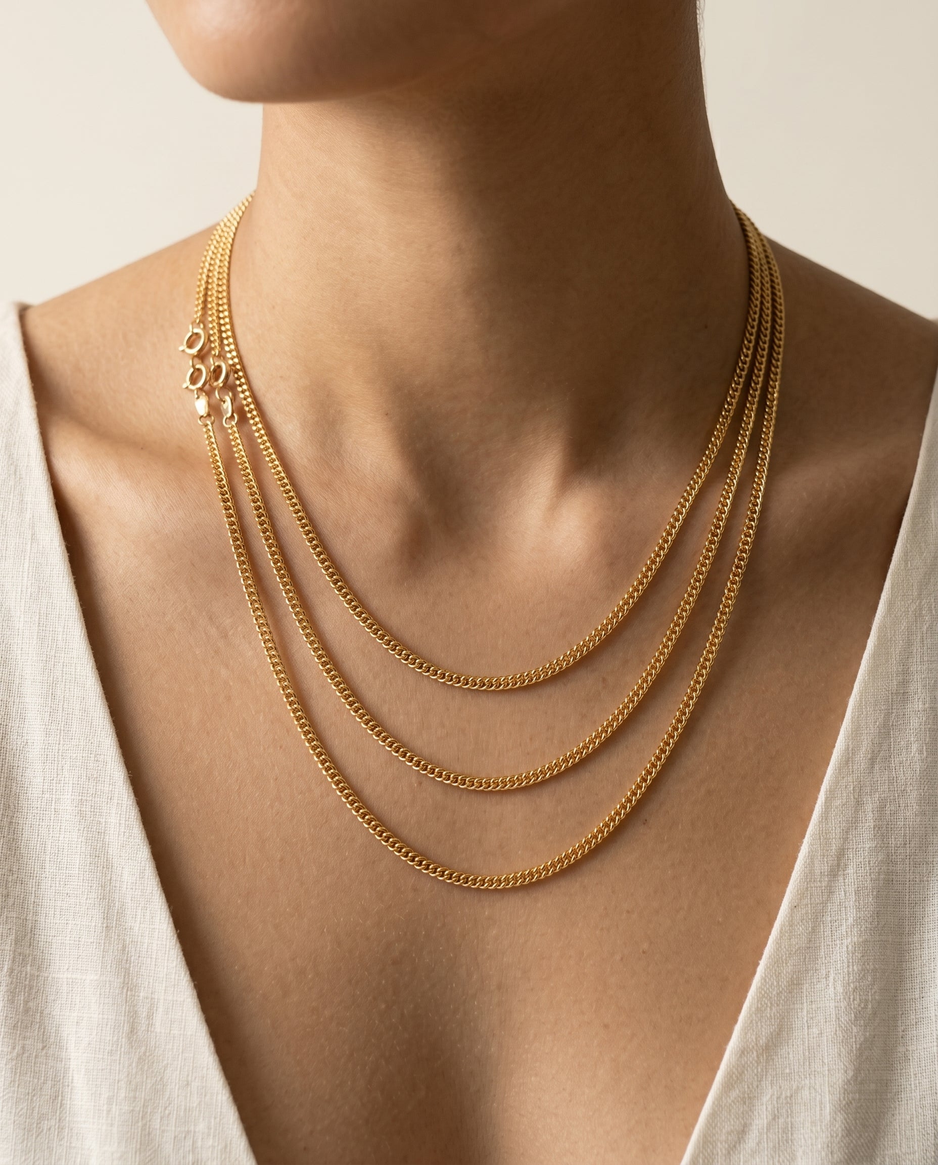 Cascade Layered Necklace · on-model