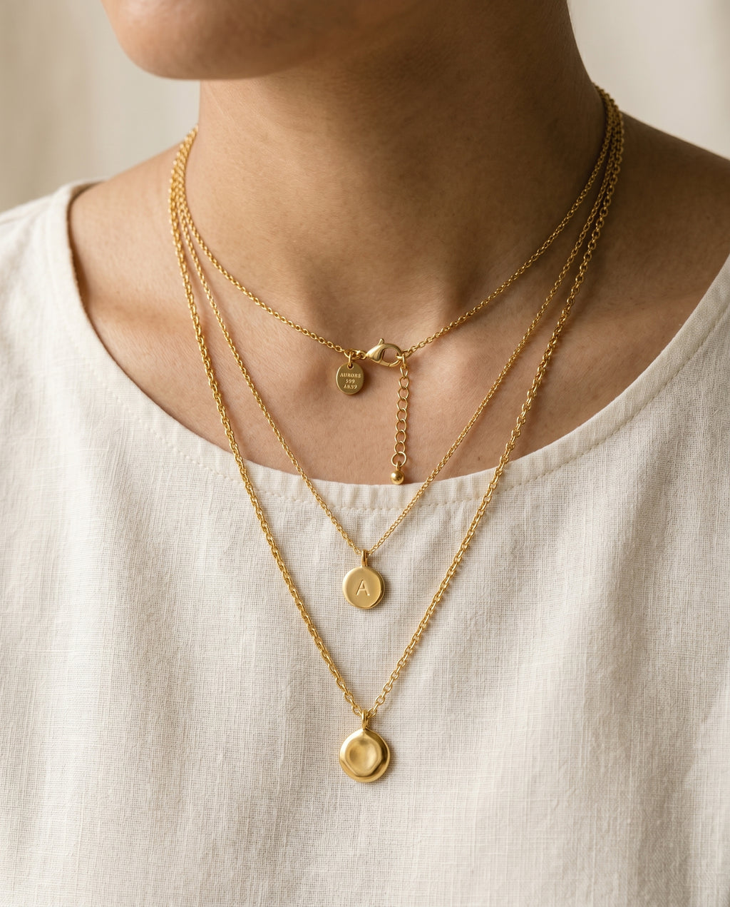 Aurore Layered Necklace · on-model