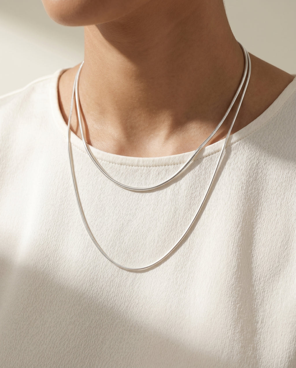Faye Dainty Necklace · on-model